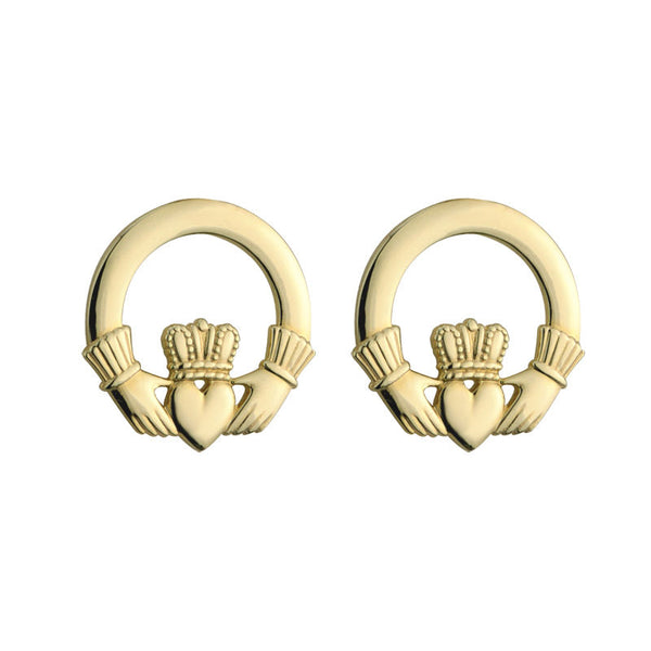 14k Gold Claddagh Earrings
