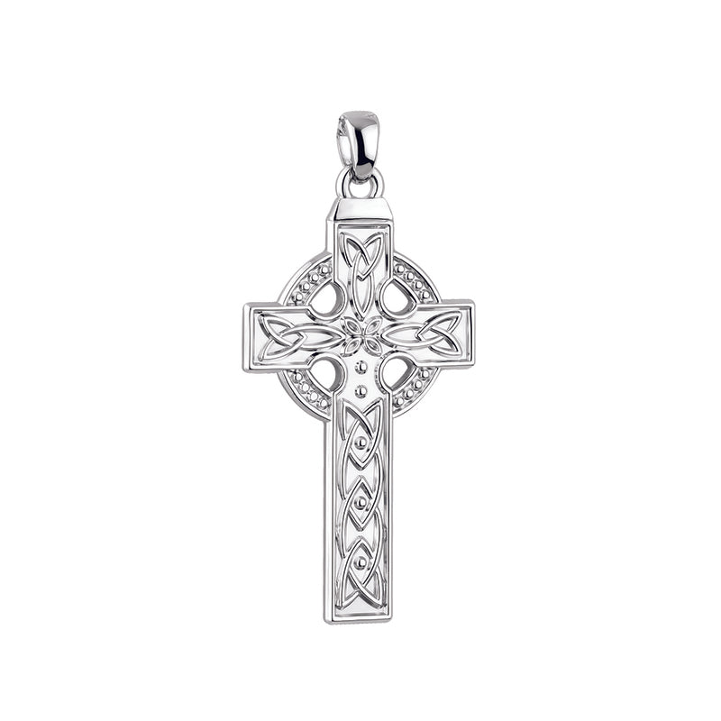 Solvar 14K White Gold Large Celtic Cross Charm S8814