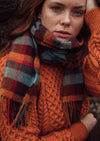 John Hanly Orange Teal Scarf Block Scarf