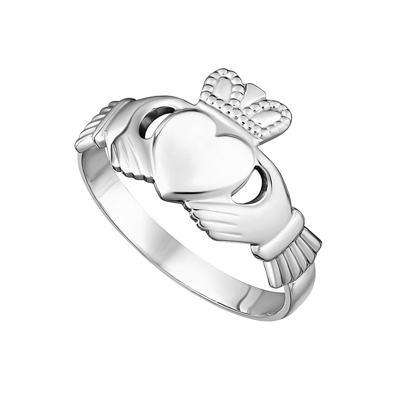 Solvar 14K White Gold Maids Claddagh Ring
