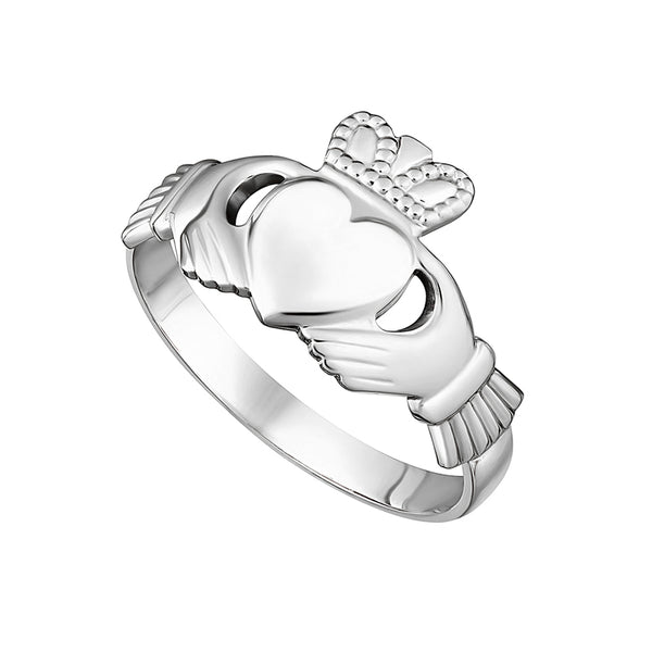 Solvar 14K White Gold Maids Claddagh Ring