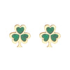 10K Malachite Shamrock Earrings