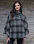 Mucros Poncho | Black Gray Check