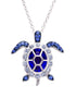 September Turtle Birthstone Pendant With Swarovski Crystals