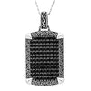 Sterling Silver Men’s Black Spinel Celtic Dog Tag Pendant