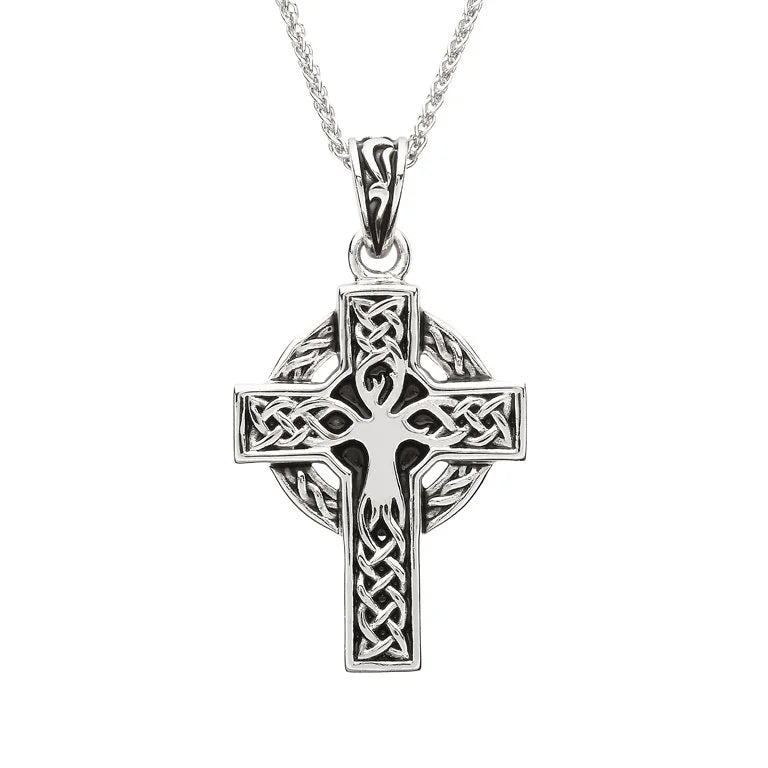 Sterling Silver Unisex Tree of Life Celtic Cross