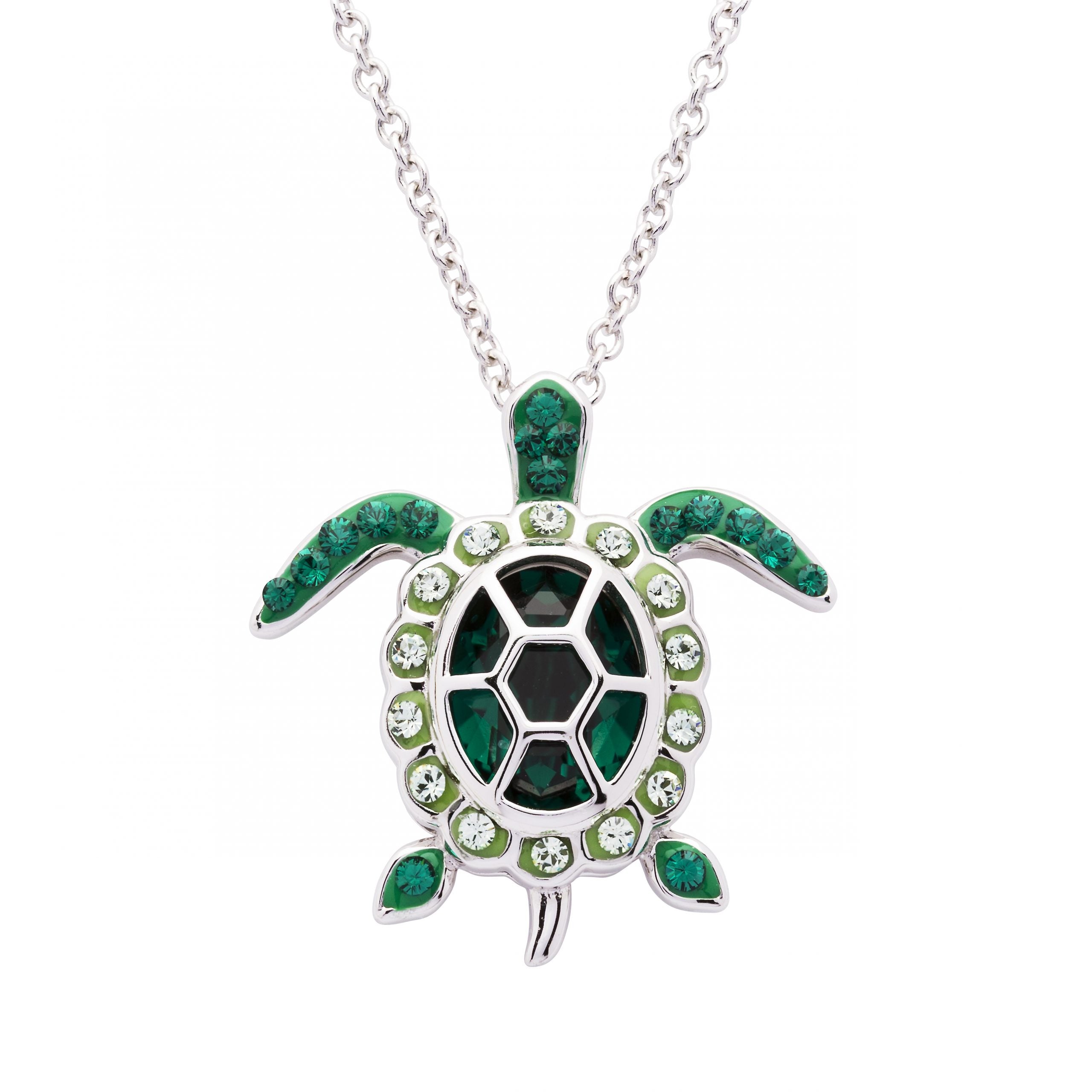 May Turtle Birthstone Pendant With Swarovski Crystals