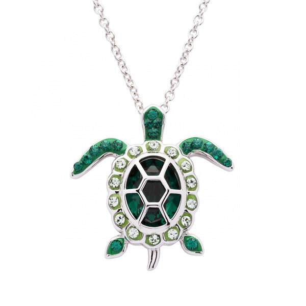 May Turtle Birthstone Pendant With Swarovski Crystals