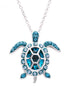 December Turtle Birthstone Pendant With Swarovski Crystals