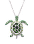 August Turtle Birthstone Pendant With Swarovski Crystals