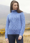 Aran Blue Turtle Neck Irish Sweater