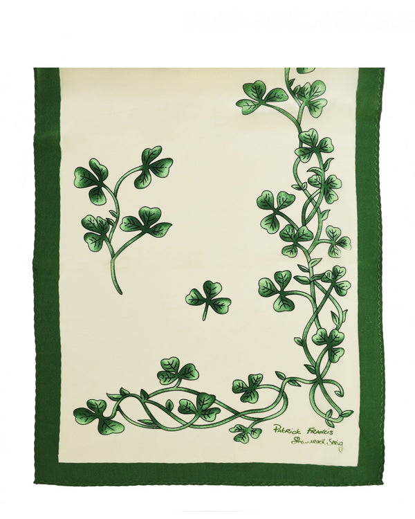 Cream Shamrock Silk Scarf