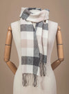 Foxford Neutral Block Check Scarf