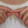 Solvar 14K Gold Emerald Trinity Knot Pendant