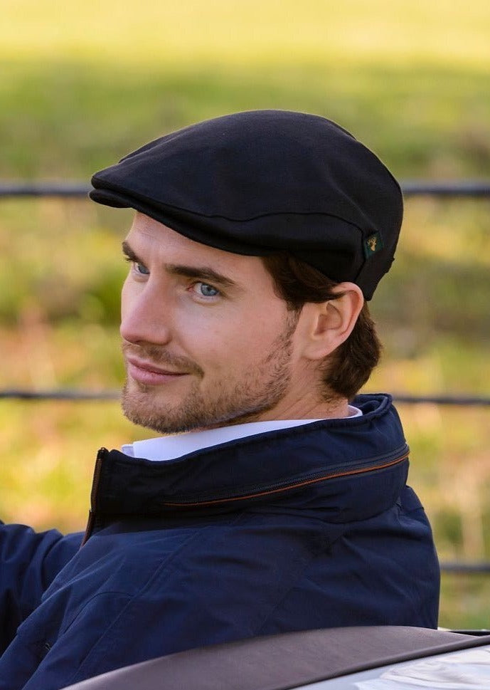 Mucros Black Linen Cap