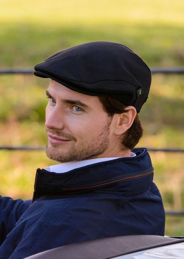 Mucros Black Linen Cap