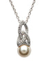 Celtic Pearl Necklace Adorned By Swarovski Crystals