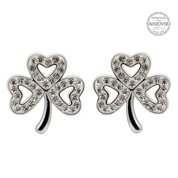 Swarovski Crystals Shamrock Earrings