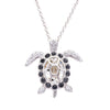 April Turtle Birthstone Pendant With Swarovski Crystals