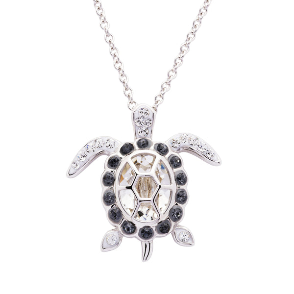 April Turtle Birthstone Pendant With Swarovski Crystals