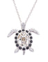 April Turtle Birthstone Pendant With Swarovski Crystals
