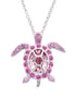 October Turtle Birthstone Pendant With Swarovski Crystals