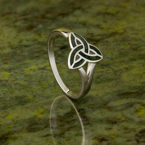 Connemara Marble Trinity Knot Ring