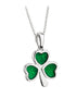 Sterling Silver Enamel Shamrock Pendant