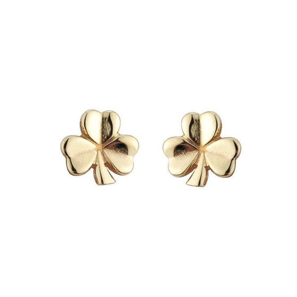 10K Gold Shamrock Earrings