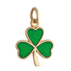 9K Gold Small Enamel Shamrock Charm