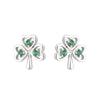 Sterling Silver Crystal Shamrock Stud Earrings