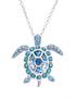 March Turtle Birthstone Pendant With Swarovski Crystals