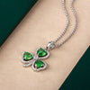 Solvar Sterling Silver Green Cz Shamrock Pendant