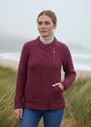 Aran Heart Design Zip Magenta Cardigan
