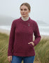 Aran Heart Design Zip Cardigan | Magenta