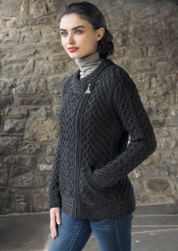 Aran Heart Design Zip Cardigan