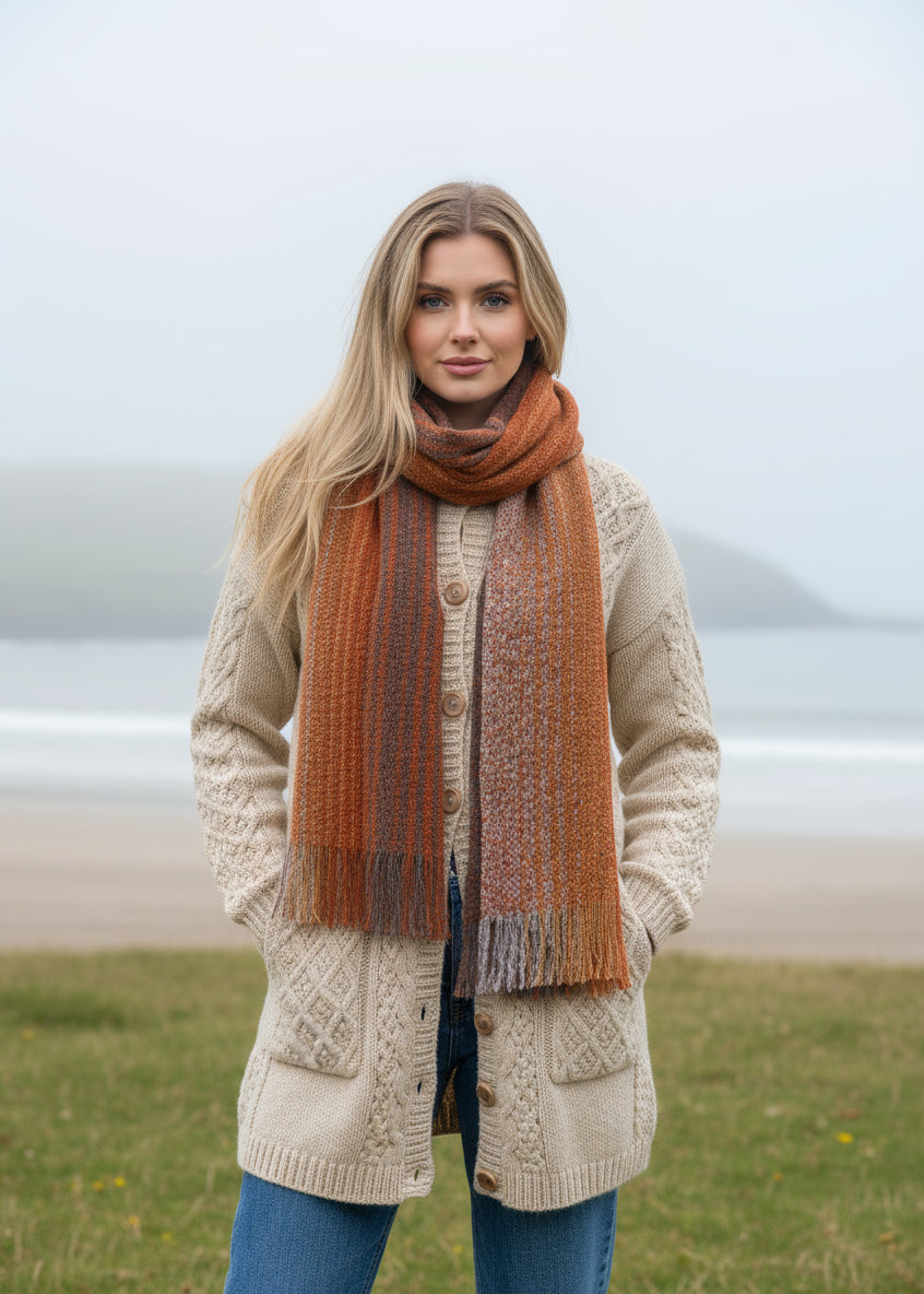 Mucros Rust Orange Islander Scarf