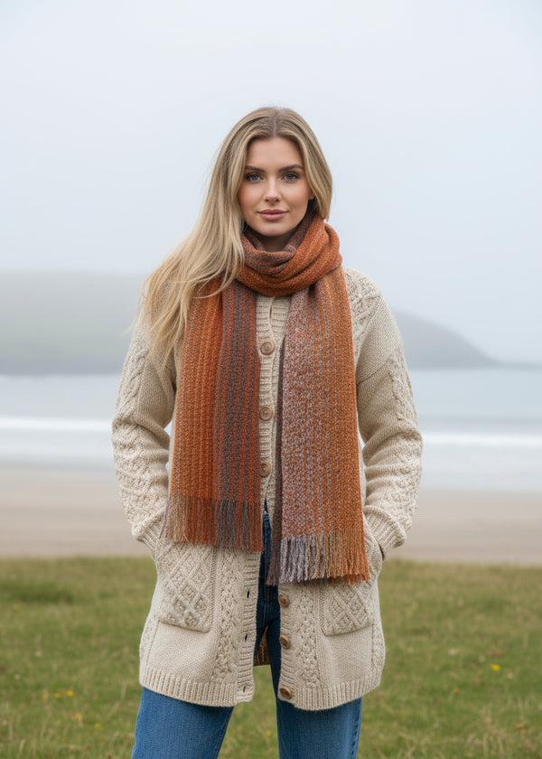 Mucros Rust Orange Islander Scarf