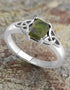 Sterling Silver Connemara Marble Trinity Knot Ring