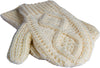 Merino Wool Hand Knit Aran Mittens