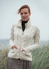 Aran Woollen Mills Supersoft Zip Cardigan | Natural