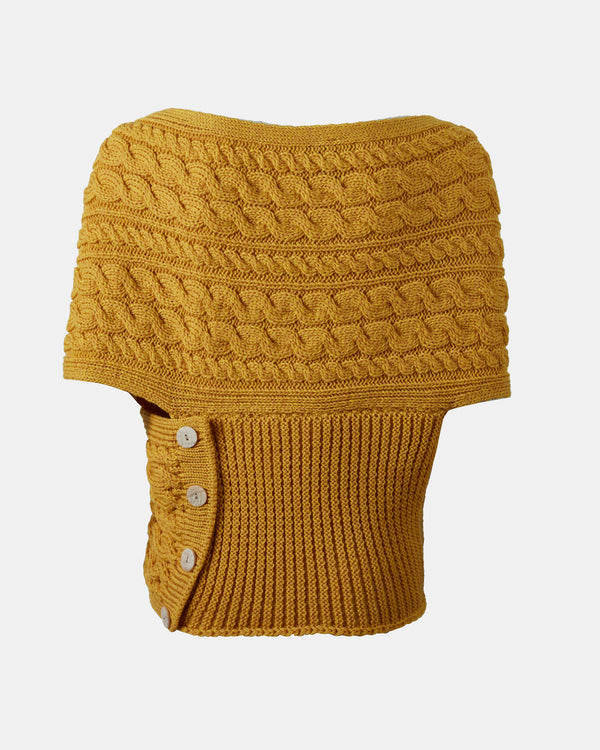 Aran Crossover Wrap | Sunflower