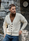 Aran Woollen Mills V-Neck Cardigan | Natural