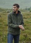 Handknit Men's Aran Cardigan | Green