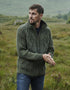 Handknit Men's Aran Cardigan | Green