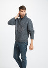 Aran Hand Knit Charcoal Men's Cardigan