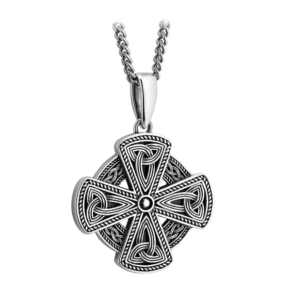 Solvar Sterling Silver Oxidised Celtic Cross Pendant S46613