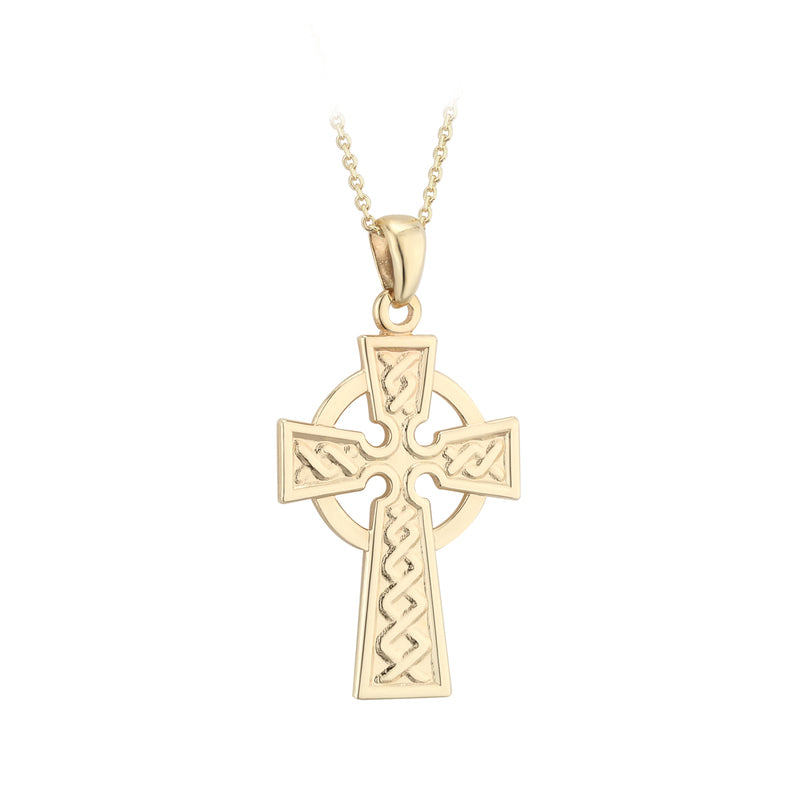 18K Gold Celtic Cross Pendant