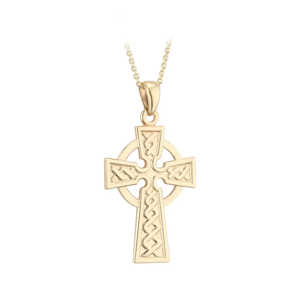 18K Gold Celtic Cross Pendant