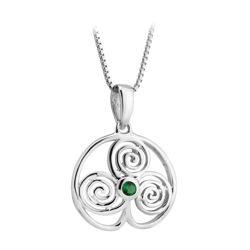 Solvar Sterling Silver Crystal Shamrock Pendant S46610